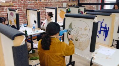 Rug Tufting Workshop - The tufting setup: your 18x18 frame and how the tufting gun works